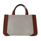 VLogo Signature Small Tote in Canvas Beige